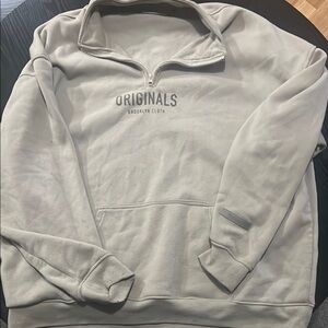 Brooklyn Cloth Light Gray Half-Zip Pullover